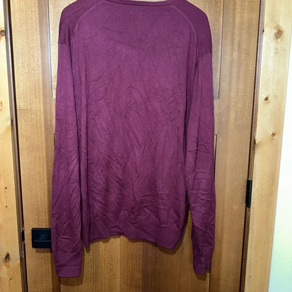 Peter Millar Mens V Neck Sweater Maroon Silk Cashmere‎ Cotton Blend XX Large